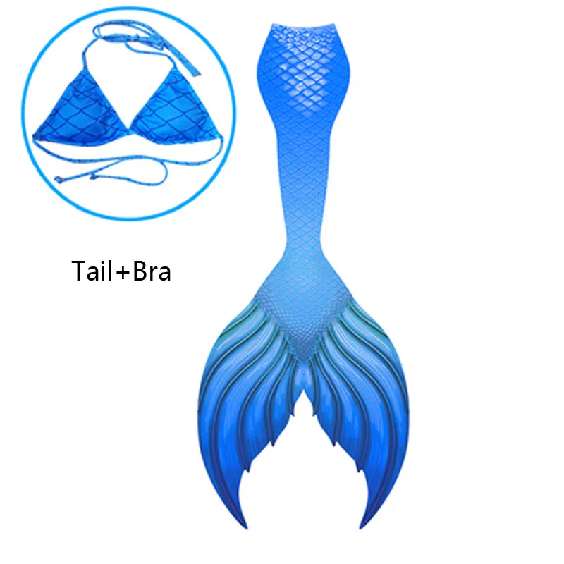 tail bra only Одежда высшего качества Swimable взрослых мальчиков и девочек хвост русалки для плавания Русалка Косплэй Рождественский подарок для девочек - Цвет: tail bra only