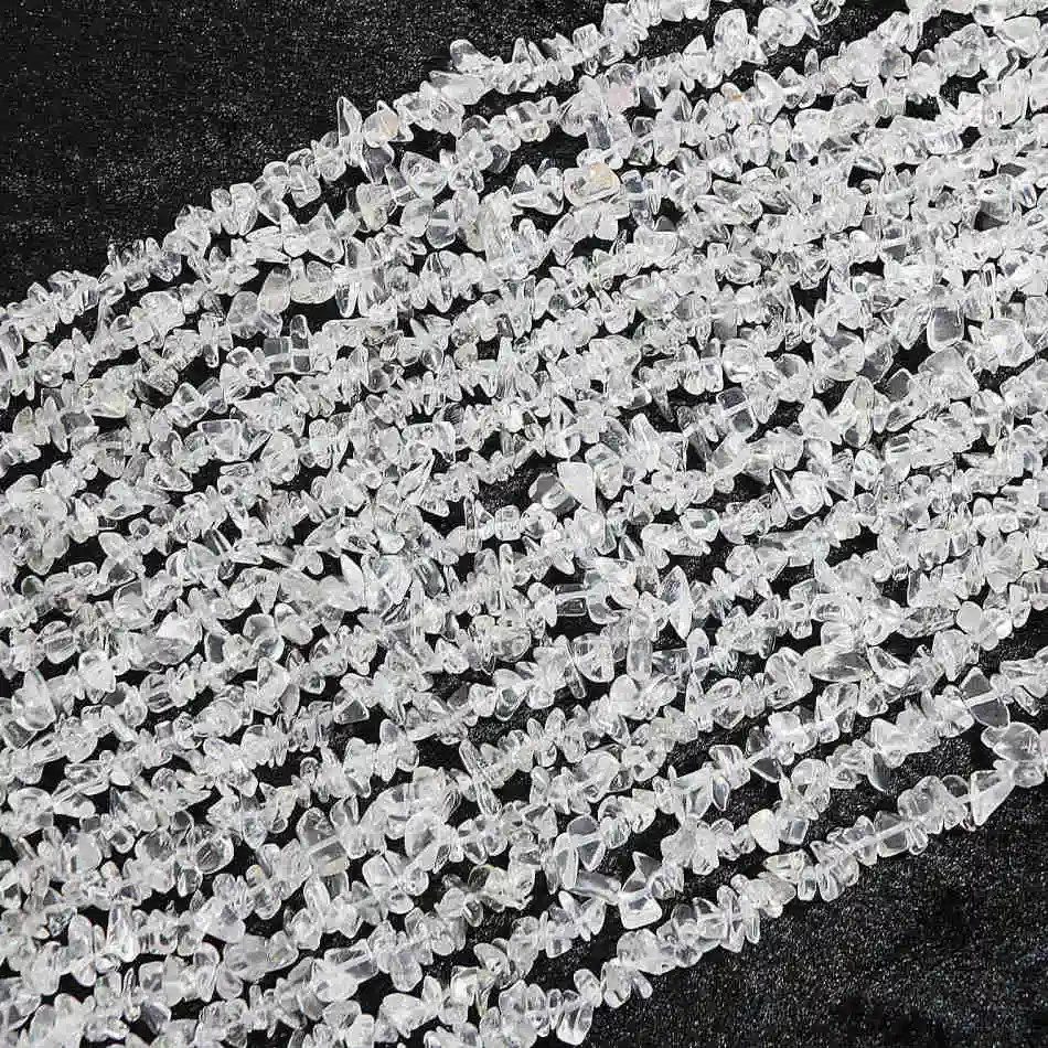 

Natural white Crystal stone 5-7mm Fashion Irregular gravel loose beads diy jewelry 35" B524