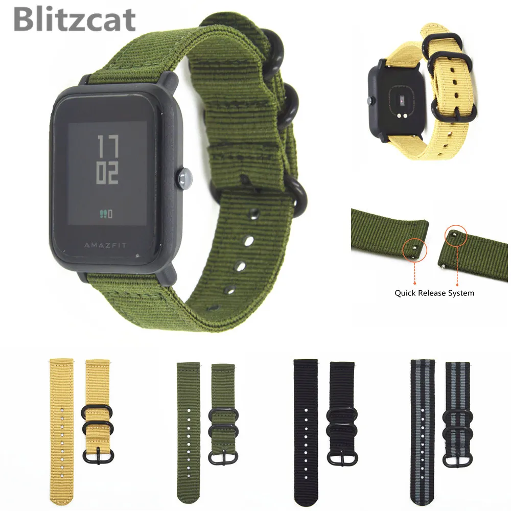 Ремешок нейлоновый для наручных часов Xiaomi Huami Amazfit Bip BIT Lite 20 мм|Смарт-аксессуары| |