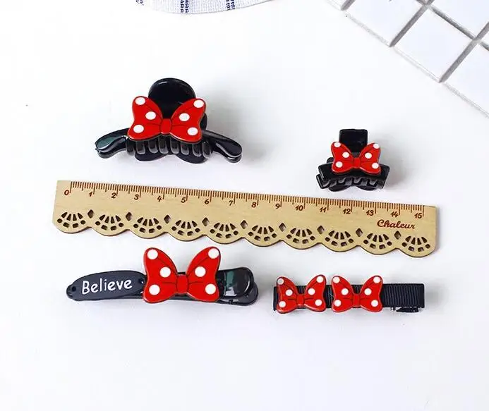 Корейские Когти для волос с бантом прекрасные заколки женские красные