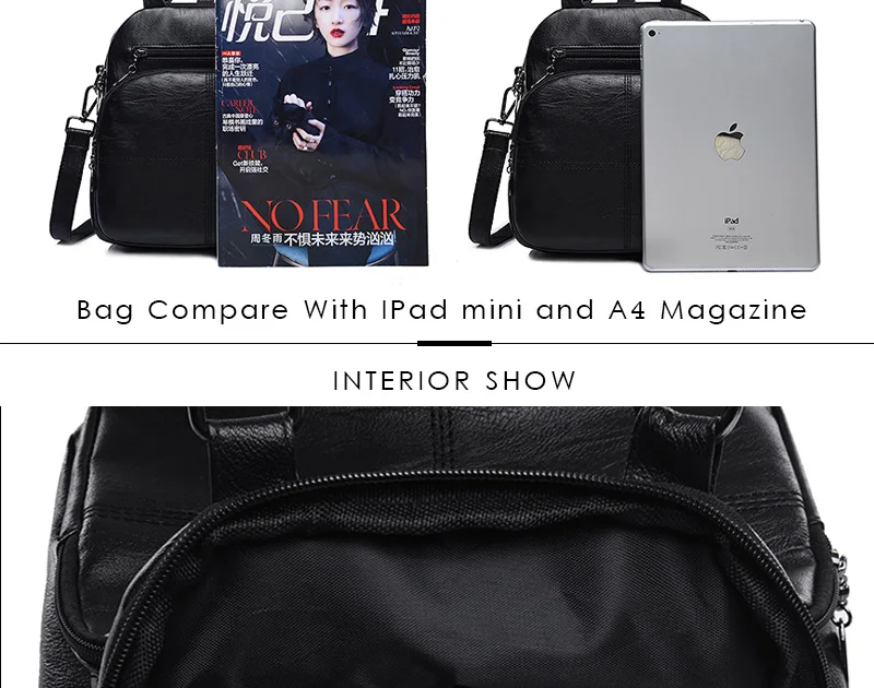 Многофункциональные женские кожаные рюкзаки Sac a Dos женские школьные сумки через плечо для девочек-подростков, женская черная сумка для путешествий