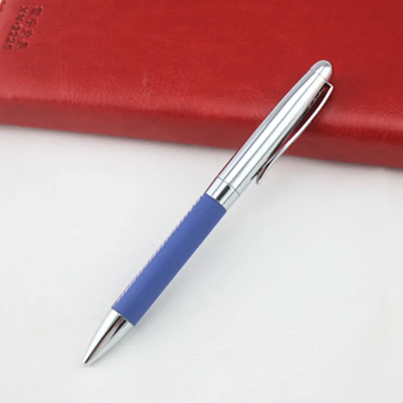 

Stainless leather Metal Roller Ball Pen Luxury Ballpoint Pen For Business Writing Gift Office School Supplies Black Ink Refills