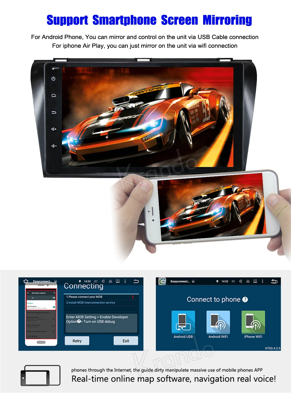 Krando Android 8 1 9 &quotFull Touch (без DVD) автомобильное радио Gps стерео для Mazda 3 2004-2008