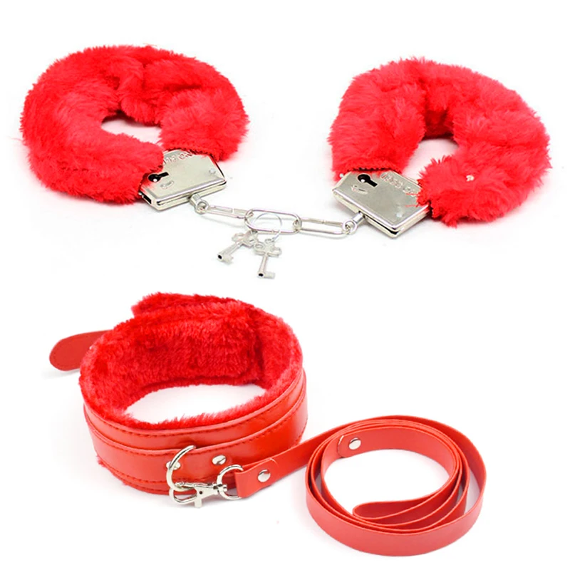 Секс игра для взрослых Плюшевые металлические эротические наручники