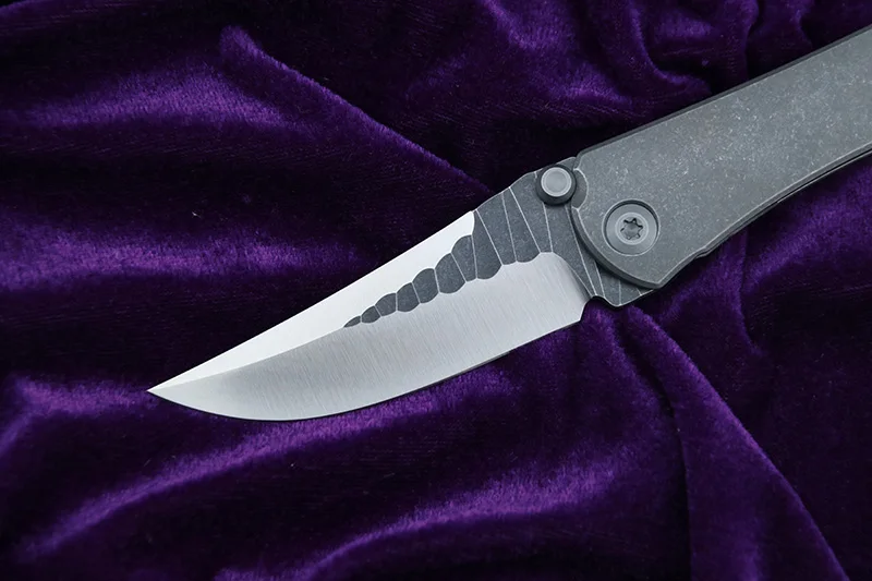 Green thorn SBKF M390 steel blade Nudist TC4 Titanium handle outdoor camping hunting pocket fruit folding knife EDC Utility tool