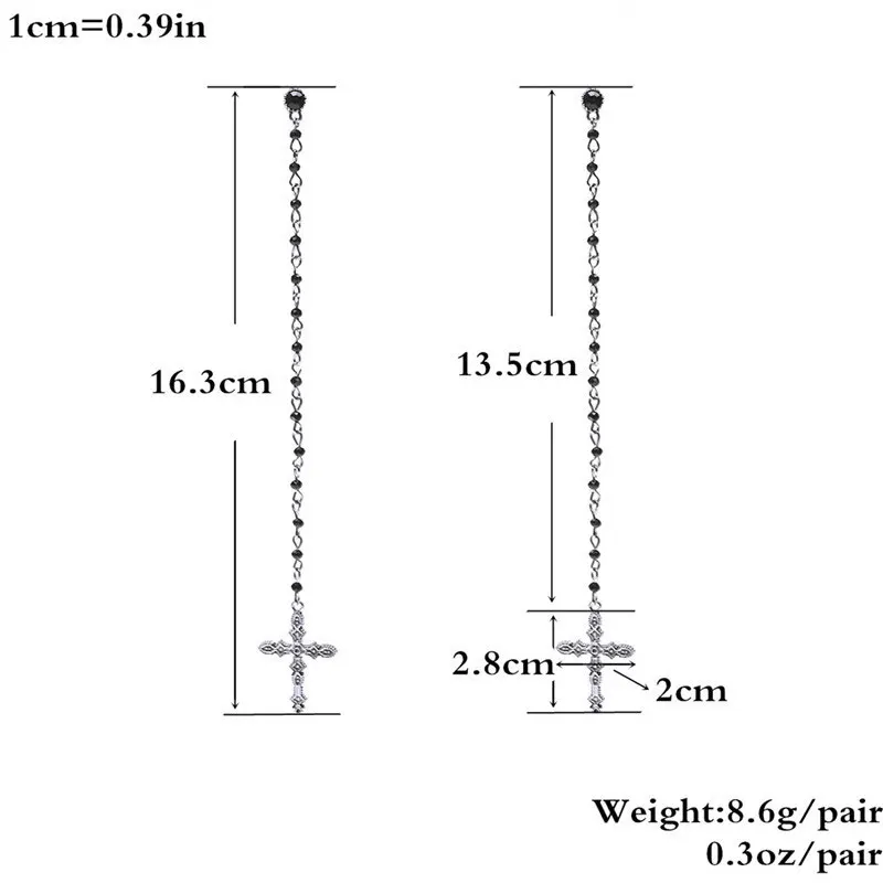 Женские Модные готические висячие серьги в стиле панк винтажные длинные
