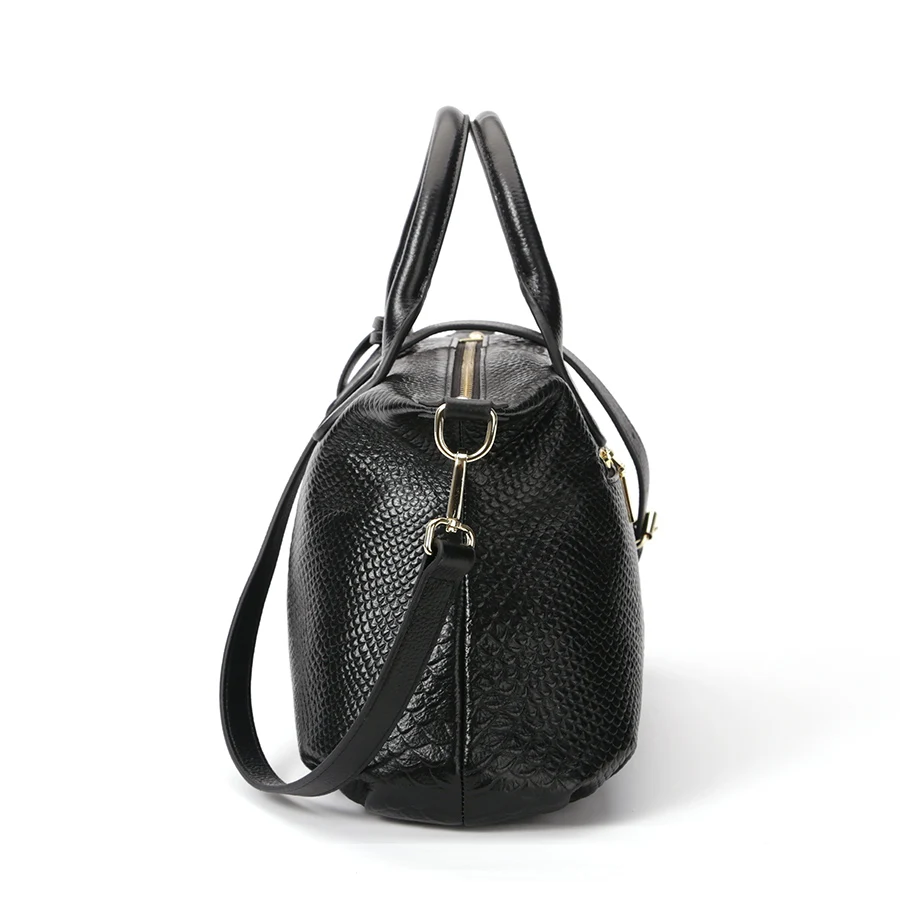 HANZISHA Brand Genuine Leather Women Handbag Fashion Designer Serpentine Cowhide Shoulder Bag Crossbody Ladies Tote | Багаж и сумки