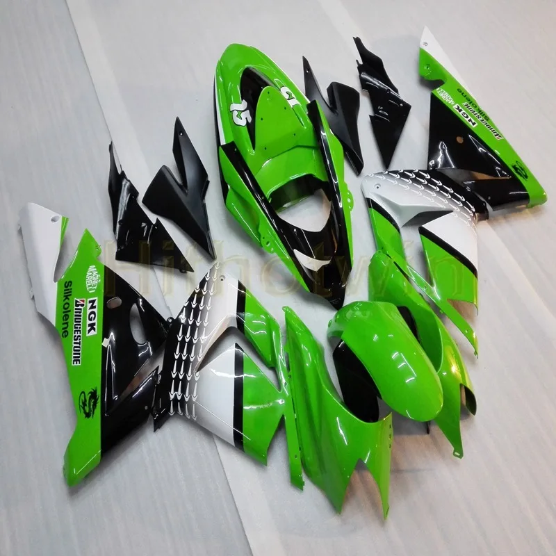 Пользовательские мотоцикла на одно изделие для ZX10R 2004 2005 ZX 10R + 5 подарки зеленые ABS