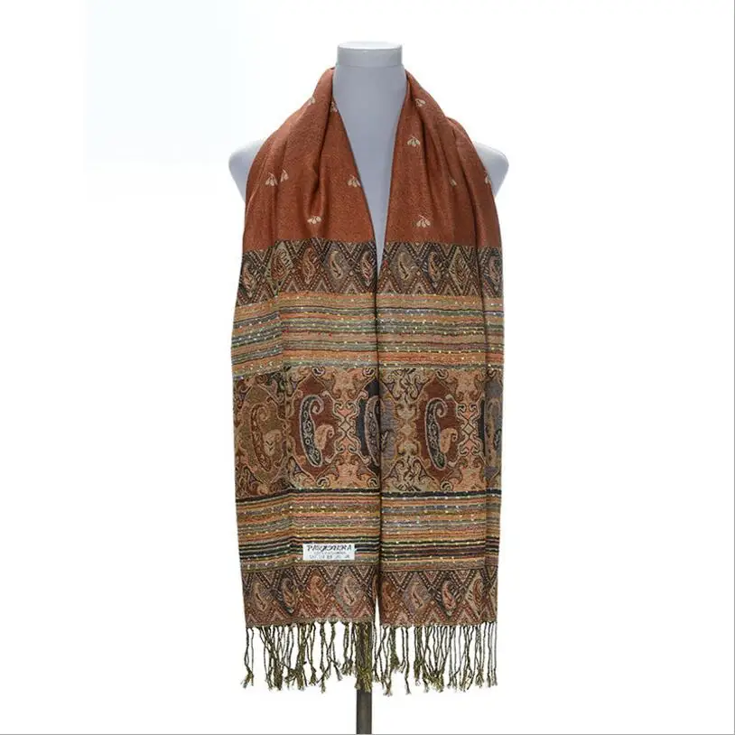 Новинка Женская шаль из хлопка с бахромой женский воротник принтом длинные шарфы