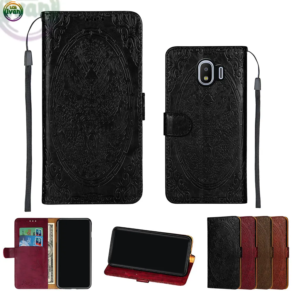 Чехол книжка с бумажником для samsung Galaxy J4 J 4 2018 SM J400F/DS J400G/DS кожаный чехол телефона