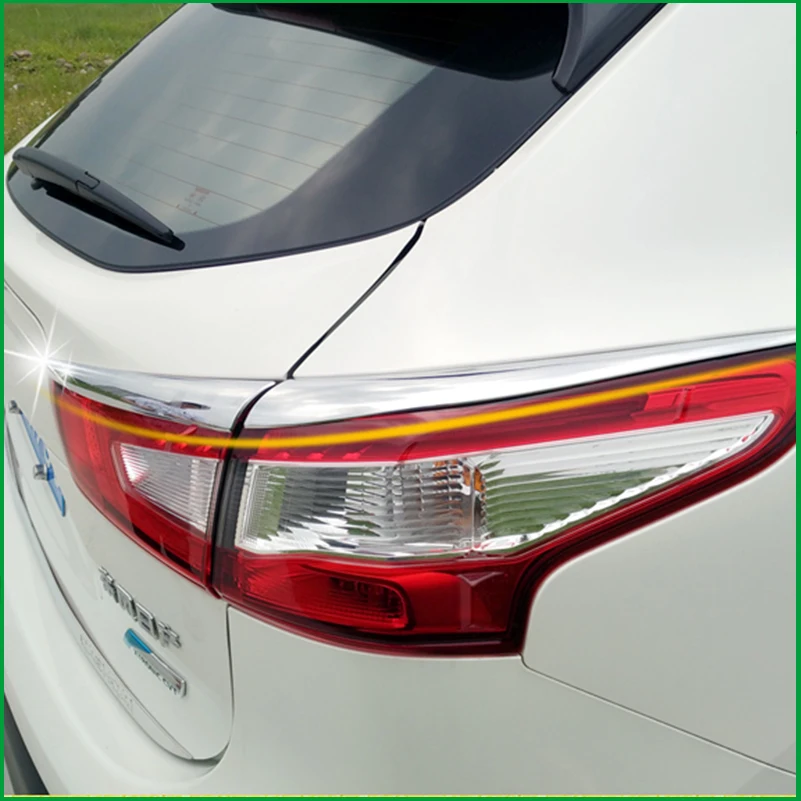 

For Nissan Qashqai 2016 2017 Car-styling ABS Chrome Taillight Rear Lamp Eyebrow Strip Cover Trim Car Accessories