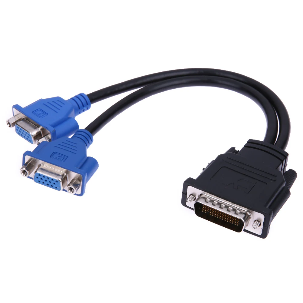 DMS-59 штыревой разъем для 2 VGA 15 Pin Женский Видео сплиттер адаптер кабель монитор