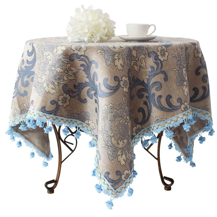 

Blue Ash European luxury upscale rustic square tablecloth restaurant table Bubu arts circle round tablecloths tablecloths