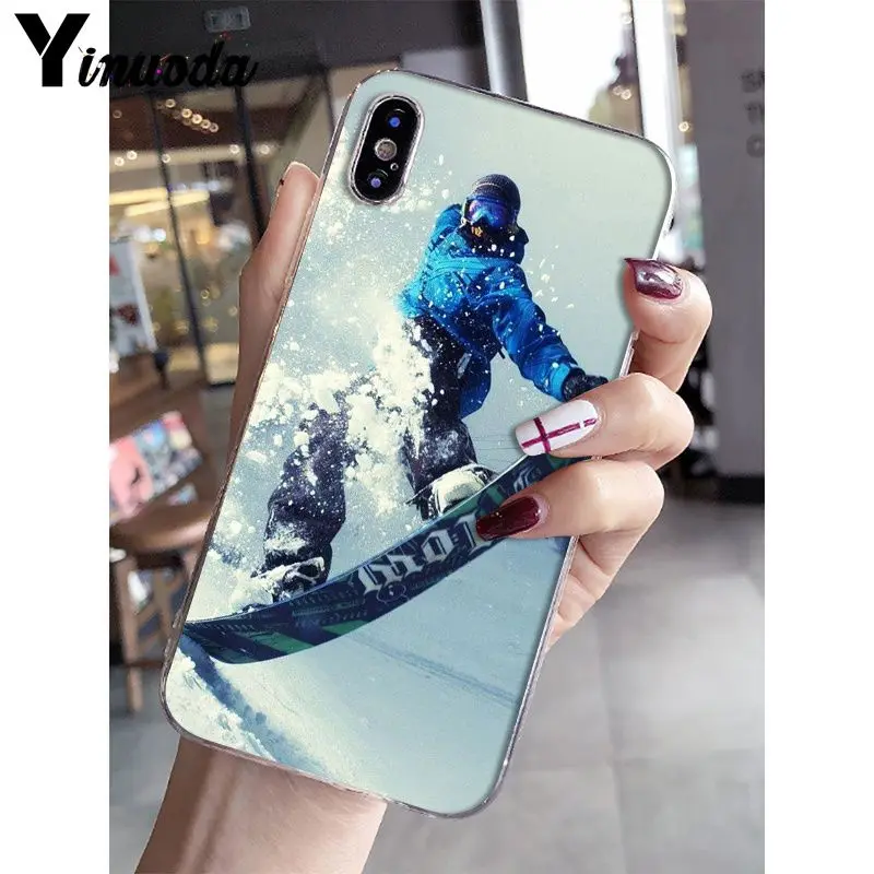 Yinuoda Snow Die Лыжный Сноуборд спортивный прозрачный мягкий силиконовый чехол для телефона чехол для iPhone X XS MAX 6 6S 7 7plus 8 8Plus 5 5S XR - Цвет: A3