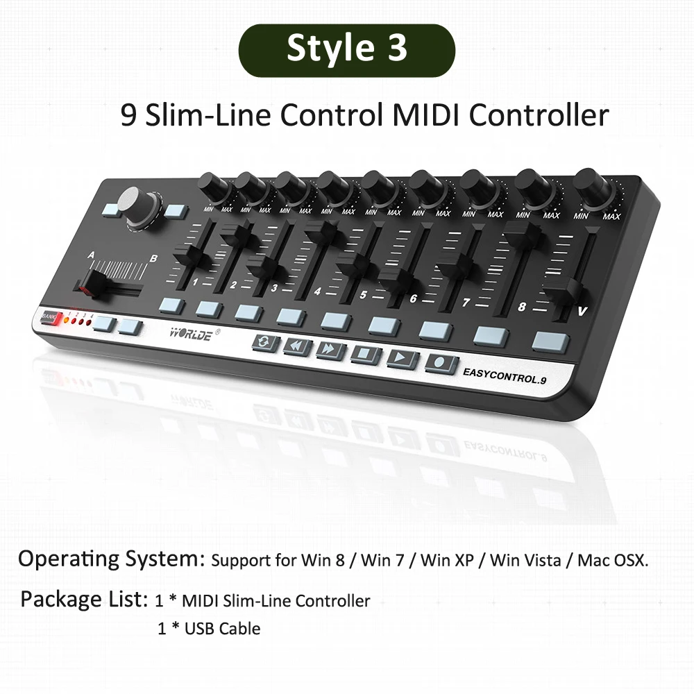 Портативная MIDI клавиатура управления Лер мини USB клавиатура MIDI управление Лер MIDI клавиатура колодки 7 видов стилей для варианта