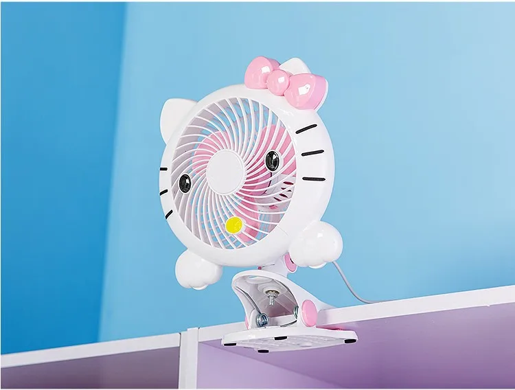 5 в 3 Вт розовый рисунок Hello kitty USB 7 дюймов Мини энергосберегающий вентилятор с зажимом Электрический вентилятор ABS материал 22x30 см