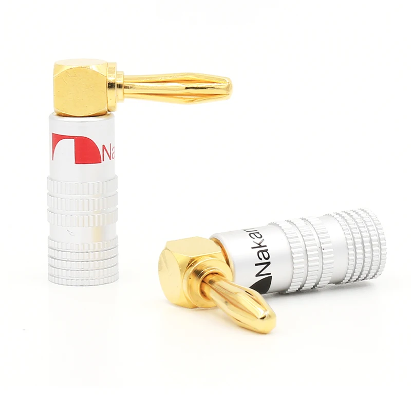 Коннектор с разъемом типа банан 12 шт. 24 к золотым покрытием 90 градусов 4 мм|90 degree