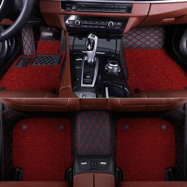 Black Red A Солнечный лиса этаж вкладыши для Audi A3 A4 A5 A6 Allroad A7 A8 A8L Q3 Q5 Q7 5D водонепроницаемый любую погоду ковровое покрытие 5D коврики для автомобиля - Название цвета: Black Red A