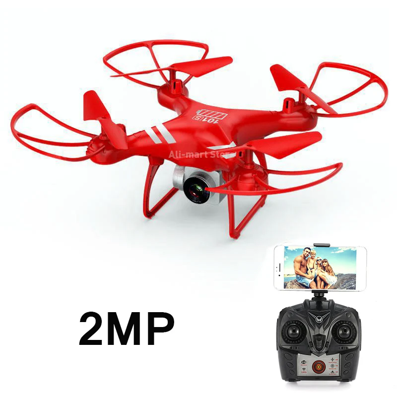 Red 2MP camera KY101S Радиоуправляемый Дрон wifi FPV с широкоугольной HD камерой, удерживающий высоту Безголовый Радиоуправляемый квадрокоптер Дрон с большим временем полета VS JJRC H37 - Цвет: Red 2MP camera