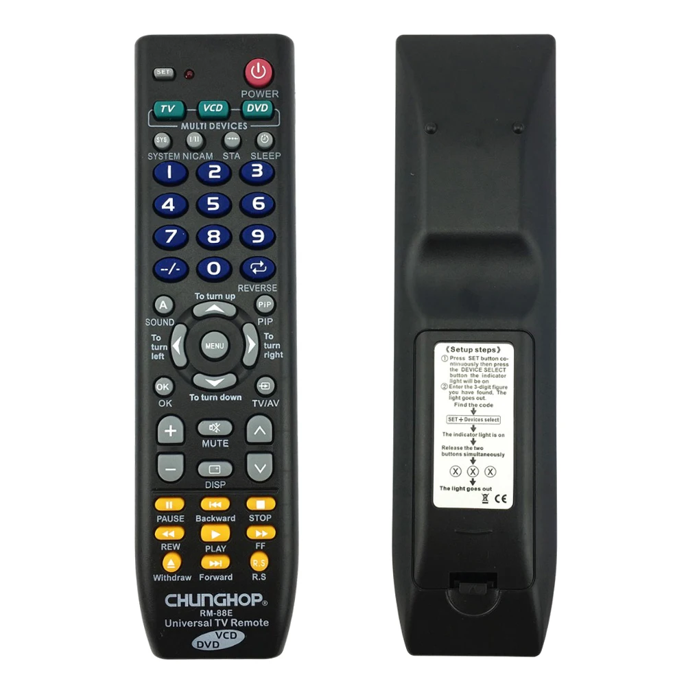 Дистанционное управление CHUNGHOP 1 шт. модель TV/VCD/DVD 3 в подходит для SONY SAMSUNG TOSHIBA PANASONIC