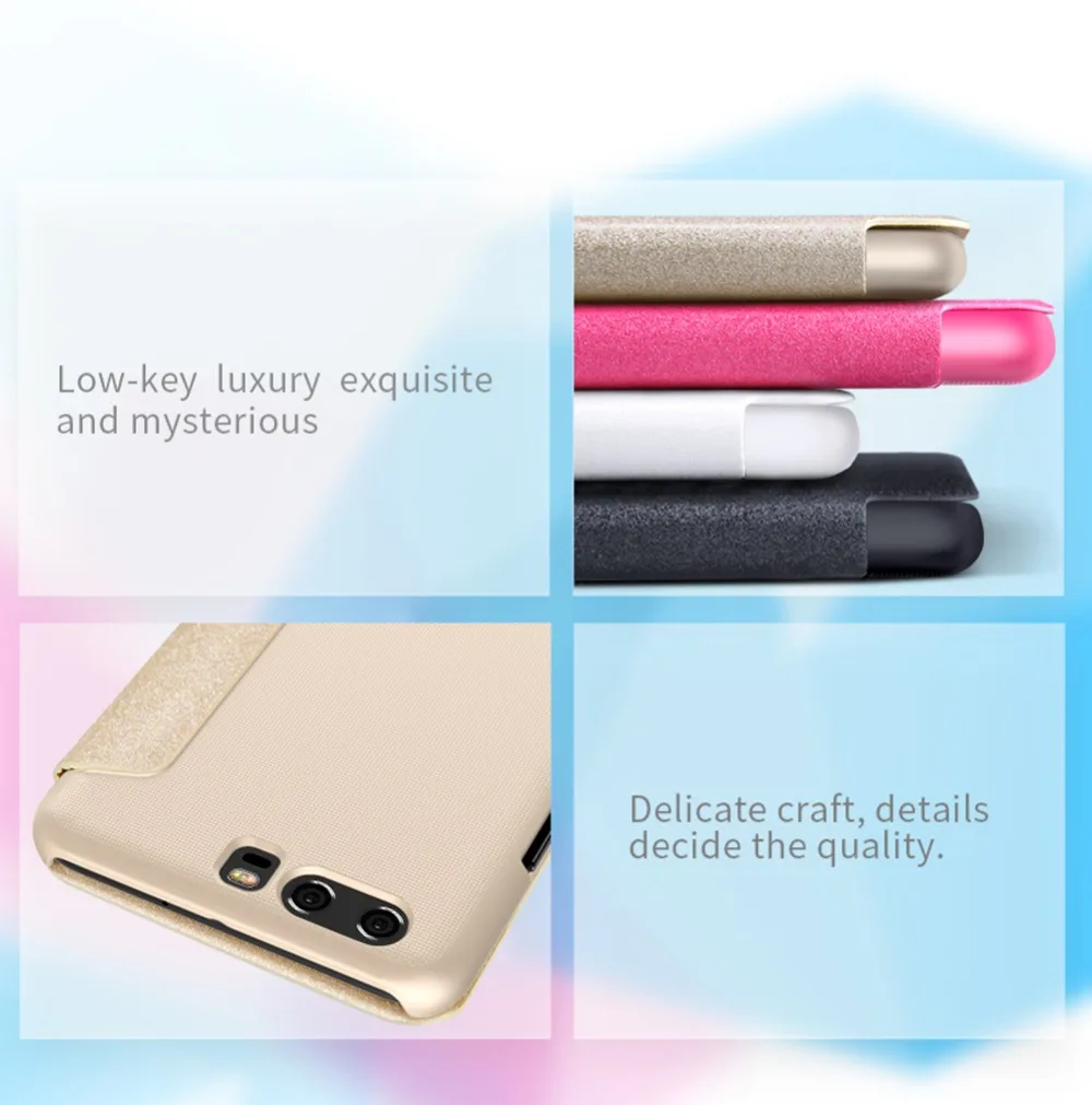 Чехол для Huawei P10 Plus NILLKIN Sparkle серии пластик PU кожаный корпус для Huawei P10 Plus флип-чехол с розничной упаковкой