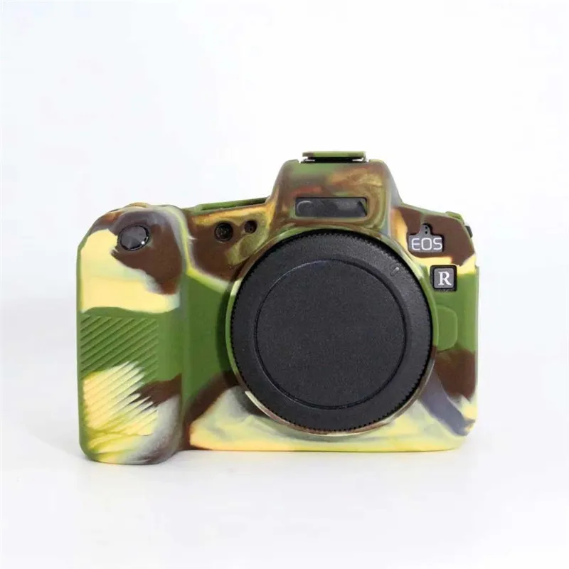 camo Мягкий силиконовый резиновый чехол для камеры Canon EOSR, защитный чехол для тела, кожный чехол для Canon EOS R - Цвет: camo