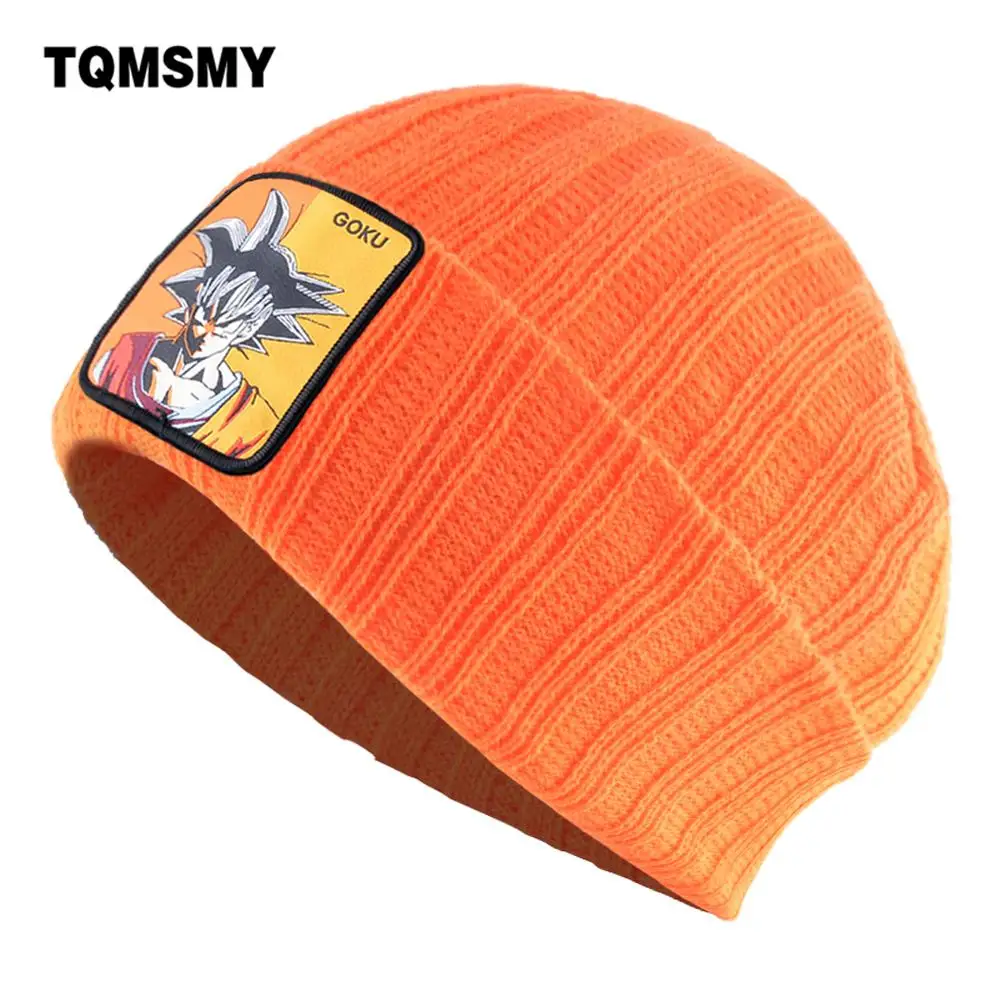 

TQMSMY Autumn Winter Skullies Beanies Men Solid Color Knitted Hat For Women GOKU Patch Knit Bonnet Cap Streetwear Hip Hop Gorras