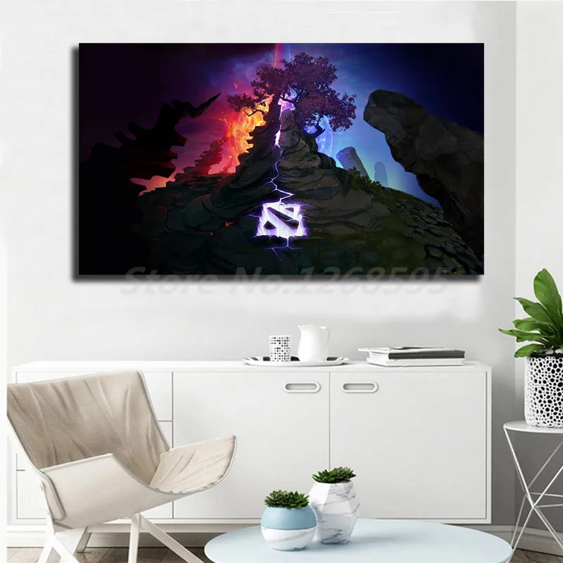 Dota 2 Epic Logo обои настенные художественные холст постер и печать Картина