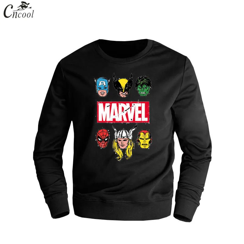 Cncool Marvel/спортивная одежда с принтом супергероев толстовки для мужчин флисовая