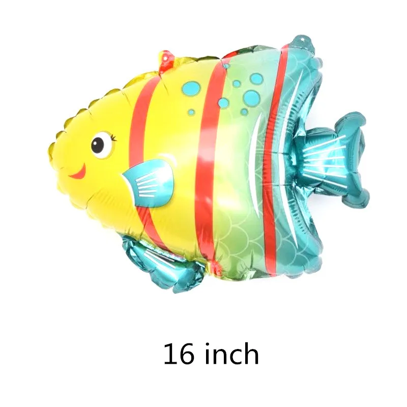 small fish Мультяшный воздушный шар из фольги в виде животного, панды, лисы, слона, бабочки, динозавра, гелиевые шары для детей, украшения для дня рождения, подарок - Цвет: small fish