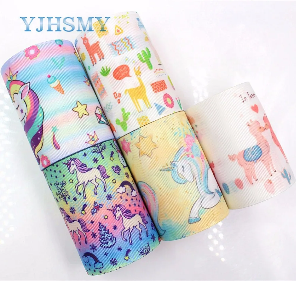 YJHSMY G 18604 328 10 ярдов 75 мм Мультяшные ленты с напечатанным рисунком DIY аксессуары для