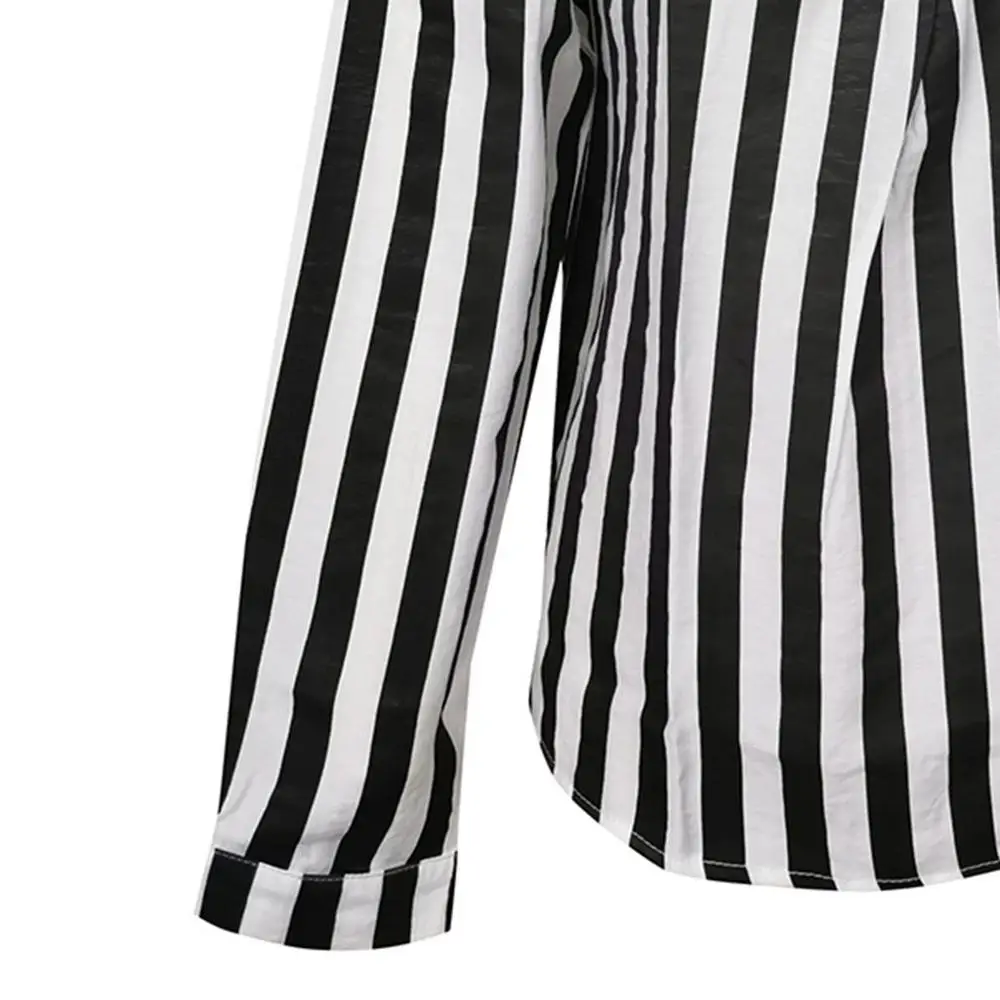 

Fashionable OL Clothes for women Turn Down Collar Buttons Long Sleeve Striped Shirts Casual Loose Work Office Formal Clothing35H