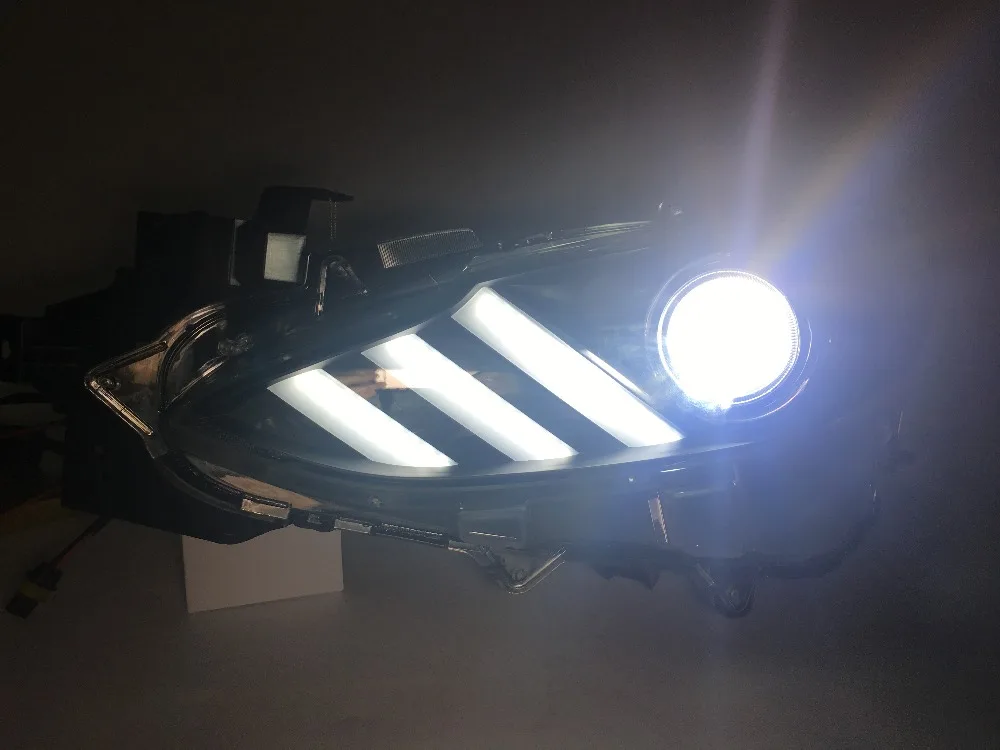 

VLAND factory for Car head lamp for Axela LED Headlight 2014 2015 2016 Head light with Mustang design H7 Xenon projector lens