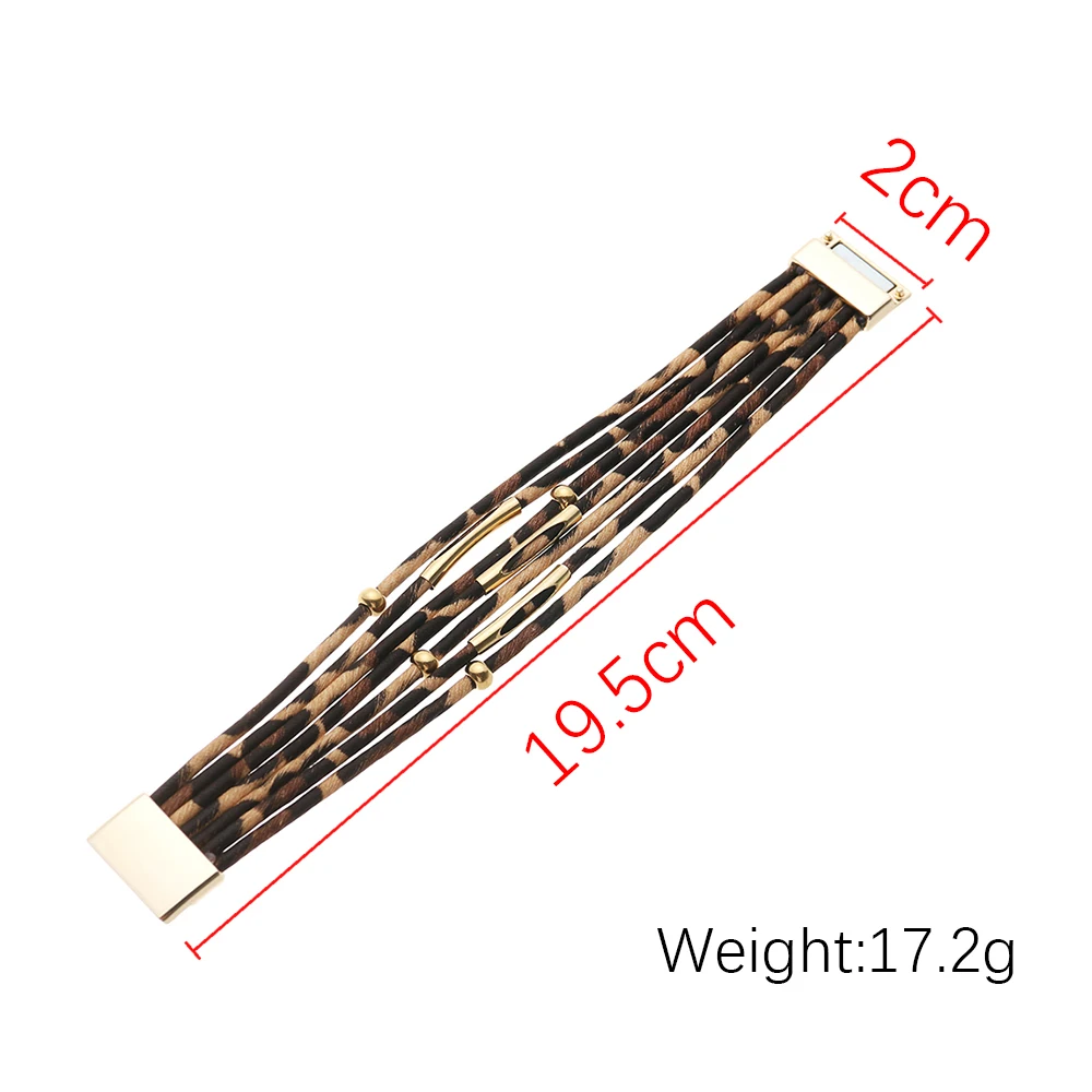 1Pcs Leopard Leather Bracelets For Women Fashion &amp Bangles Elegant Multilayer Wrap Wide Bracelet Jewelry | Украшения и