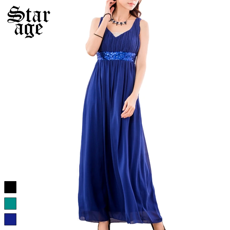 Женское длинное вечернее платье с блестками и V-образным вырезом | Женская одежда