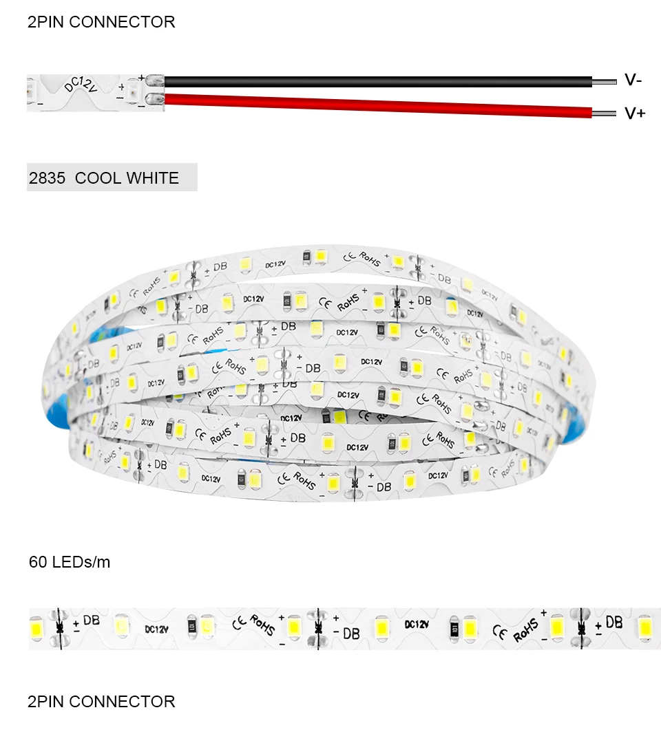 S Форма 2835/5050 Светодиодная лента светильник 5 м 300 светодиодов SMD Ulter яркая гибкая лента для красного/зеленого/синего/белого/теплого DC12V