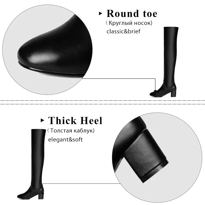 ZALAVOR/женские Сапоги выше колена зимняя обувь на высоком каблуке женские модные