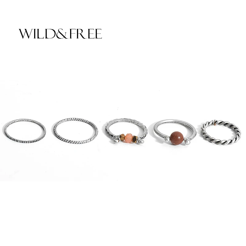 2017 Новый Урожай 5 шт. каменные бусы кольцо Ювелирные наборы ручной работы