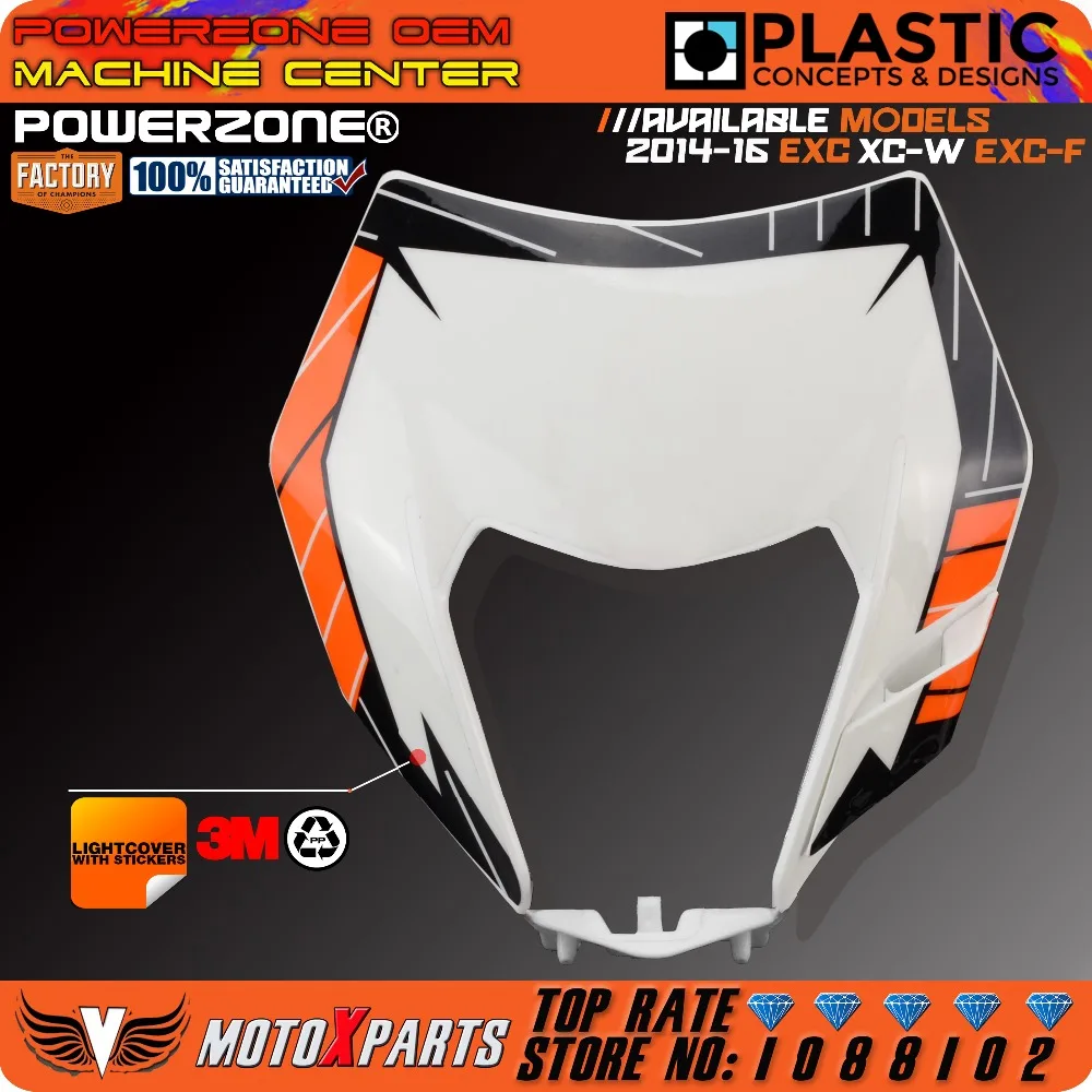 PowerZone фара Мотоцикл Байк для мотокросса супермото универсальный для KTM SX EXC XCF SXF SMR 16 крышка фары