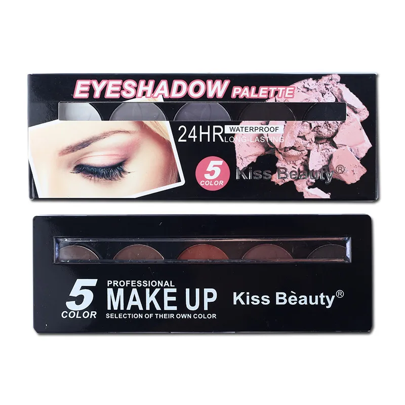 Профессиональная палитра теней для век 5 цветов матовые тени макияжа Гладкий