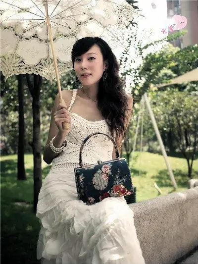 Зонтик из хлопка с вышивкой в винтажном стиле | Дом и сад