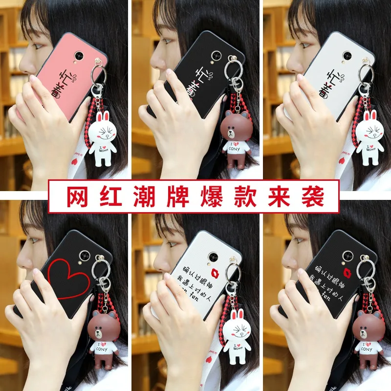 For Meizu Pro 6 case silicone Luxury fundas Cute doll lanyard phone bag pro cover MX6 Mx Case 3D tpu |