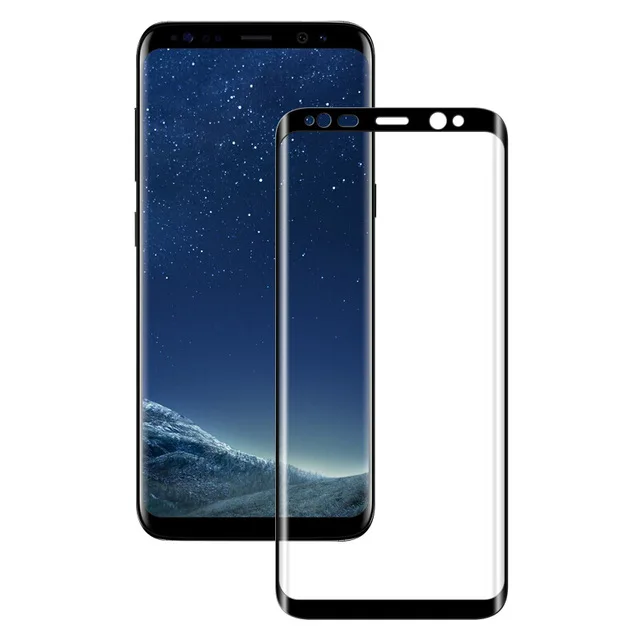 Золотая Орхидея 3D изогнутое полное закаленное стекло для samsung Galaxy S8 Plus Защитная крышка для экрана взрывозащищенное стекло для samsung S8 - Цвет: Black