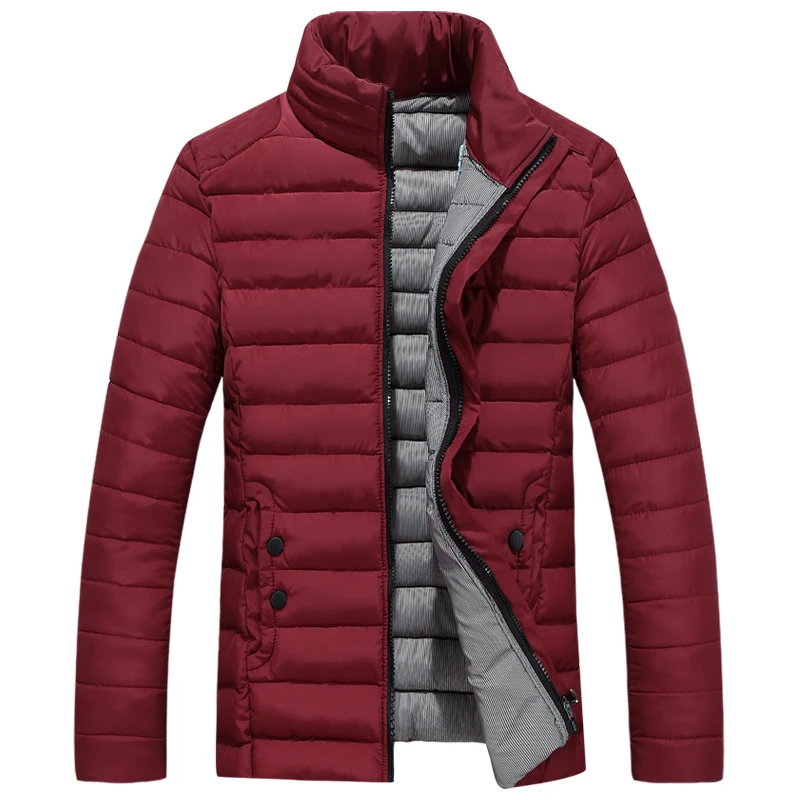 Parka Men Winter Jacket Cotton Padded Warm thicken Short coat Clothing Stand Collar Male Solid 5XL | Мужская одежда