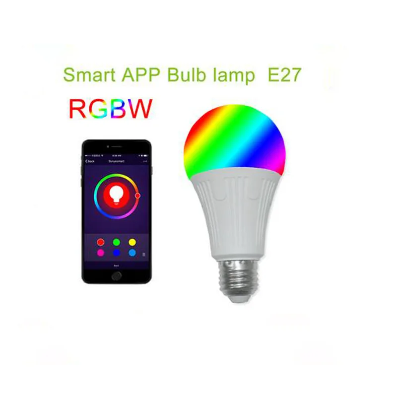 Светодиодная RGBW лампа E27 B22 7W RGBwifi умная alexa Голосовое управление освещение AC85