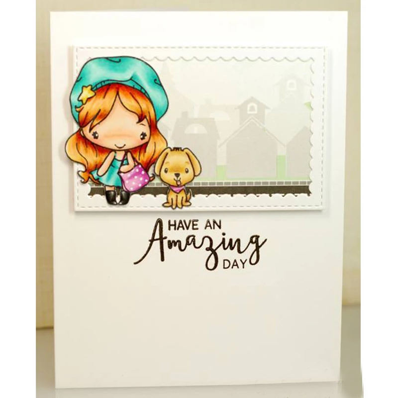 

Mini Happy Girls Clear Stamp DIY Stencil For Scrapbooking Handcraft Embossing Template Paper Cards Crafts Fun New Handmade