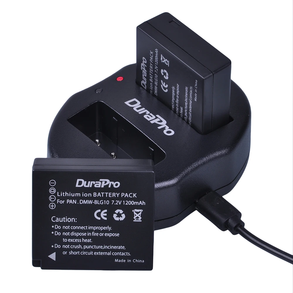 DuraPro 2 шт. DMW BLG10 DMWBLG10 батарея + USB двойное зарядное устройство для Panasonic BLG10E BLG10GK DMC GF6