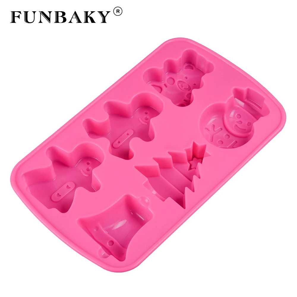 FUNBAKY 6 Полость снеговик Силиконовая Форма 3D формы для торта украшение выпечки