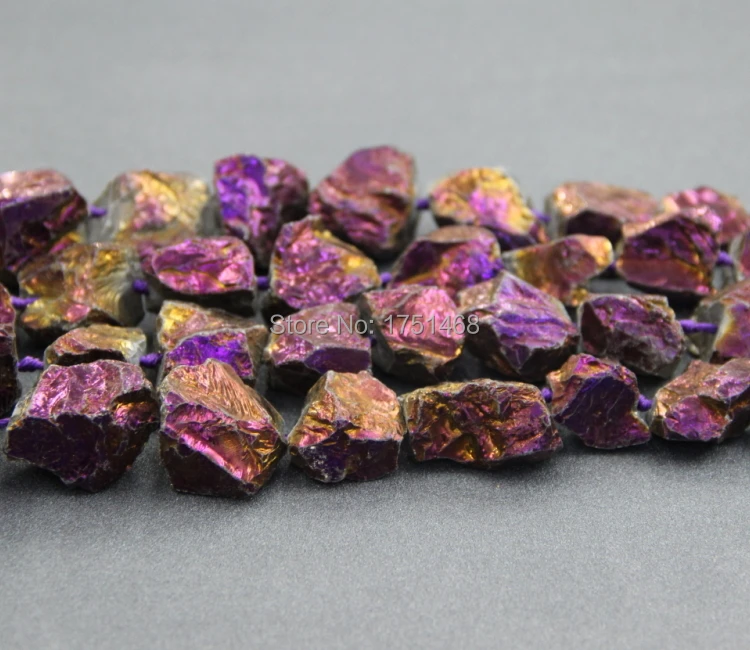Homo фиолетовые мистические титановые кварцевые кристаллы шероховатые бусины