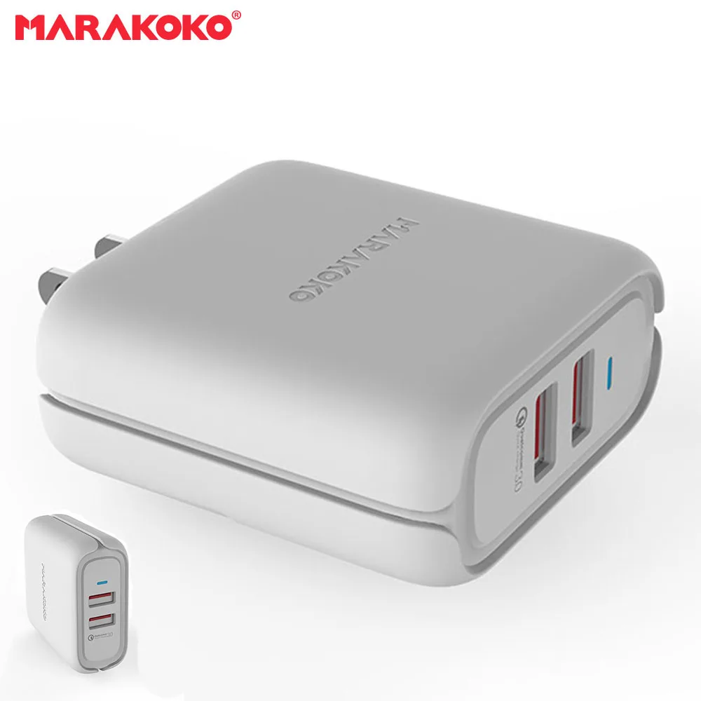 Marakoko MA22 Dual USB 36W Output Power Adapter US Plug Portable Quick Charger with 2 QC3.0 Ports for iPhone 7 Samsung j5 | Мобильные